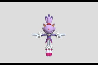 make a custom 3d vrchat avatar, sonic model, furry avatar and game mods