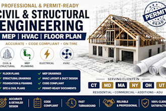 civil structural engineering mep hvac floor plan in ct MD ma ny oh ut