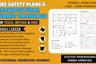 prepare fire safety plans and architectural permit drawing for texas nevada ohio