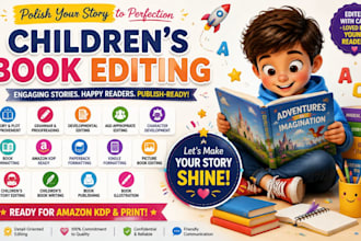 proofread and edit your children storybook kids story picture kids book editing