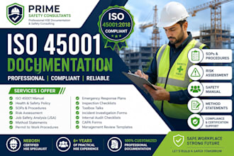 prepare professional iso 45001 documentation, sops, procedures and hse manuals