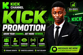 kick channel promotion kick followers kick viewers live viewers chatters