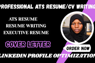 write a professional resume writing, CV writing, ats resume, linkedin