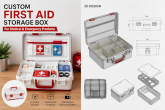 design a custom first aid storage box for medical and emergency products