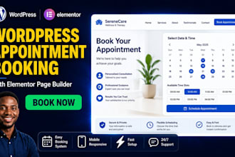 create wordpress appointment booking website with elementor