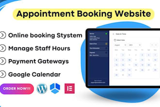create wordpress appointment booking website with elementor