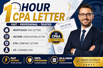 1hrsprepare cpa letter, mortgage cpa letter, income verification letter, us cpa