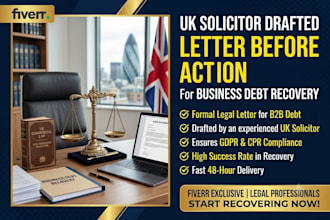 draft commercial debt recovery notice and prepare letter before action