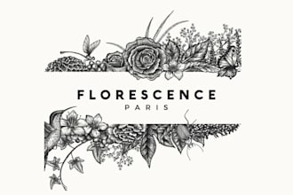 draw floral illustrations, logo, elegant flower
