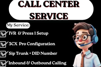 set up sip trunk, 3cx pbx, and call center system