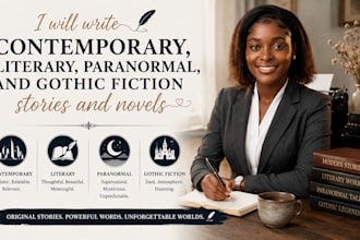 write contemporary, literary, paranormal, and gothic fiction stories and novels