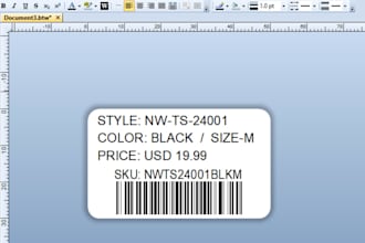 create barcode label design and bartender templates