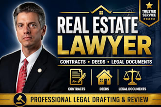 be your real estate lawyer for contracts, deeds and legal documents