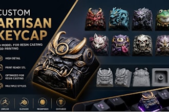 create artisan keycap 3d model for resin casting and 3d printing