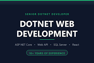 develop and fix dotnet web applications with asp net core and sql server