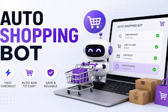create auto shopping bot, sneaker bot, checkout bot, web automation, auto buying