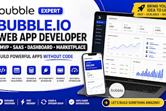 bubble io web app developer mvp saas dashboard marketplace bug fix expert