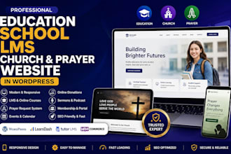 design education school lms church and prayer website in wordpress