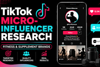 do tiktok micro influencer research and outreach for fitness supplement brand