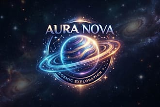 design a cosmic saturn logo for your brand