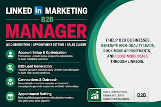 be your linkedin marketing manager and b2b appointment setter