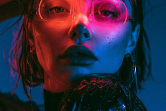 do neon album cover design single cover art mixtape cover