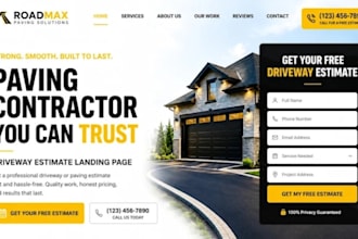 design wix paving contractor website asphalt driveway company services website