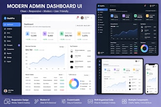 design and develop a modern admin dashboard UI
