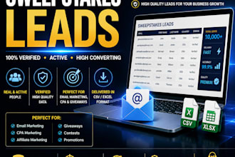 provide first hit sweeps leads, bank leads, gambler leads, for USA, or any niche