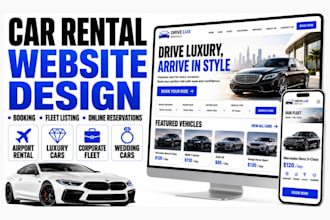 design car rental website for luxury corporate event airport car rental website