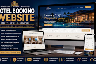 build hotel booking website, resort website, hotel reservation website