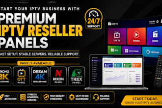 set up reseller panel strong 8k, ott panels, dream 4k, nixon, trex