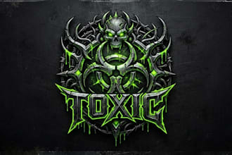 design a toxic logo with a dark and edgy style