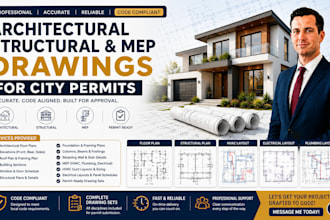 draw architectural structural and mep drawings for permit submittal