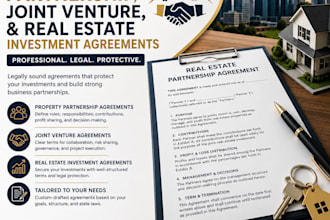 draft property partnership joint venture and investment agreements legal