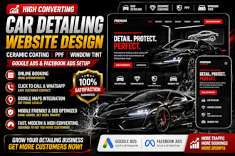 build car auto detailing ceramic coating ppf window tint fb google ads website