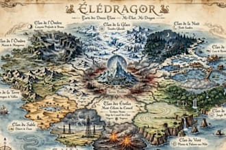 draw a custom fantasy map for dnd rpg book novel and board game