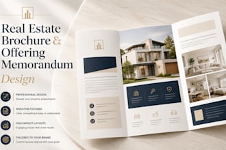 design a commercial real estate offering memorandum, real estate listing  flyer