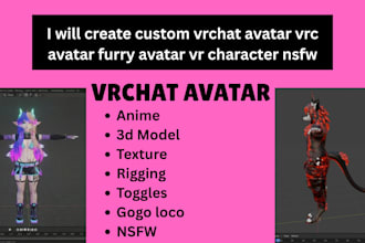 create custom vrchat avatar vrc avatar furry avatar vr character nsfw