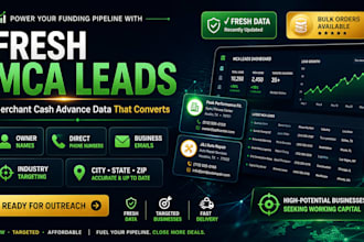 provide fresh mca leads and mca stuck leads data