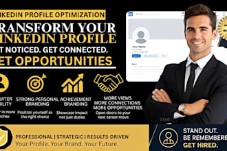 manage and optimize your linkedin profile, business page to help your job search