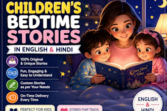 write childrens bedtime stories in english and hindi