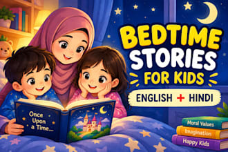write engaging bedtime stories for kids in english and hindi
