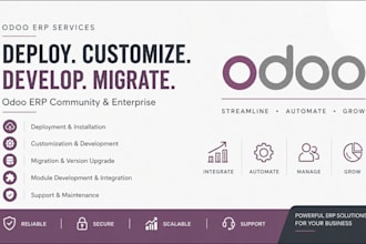 deploy, customize, develop, migrate odoo erp community and enterprise