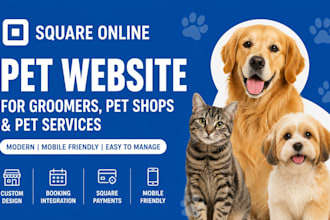 build square online website for pet groomers pet shops and pet services