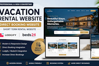 design vacation rental website direct booking website with beds24 lodgify smoobu