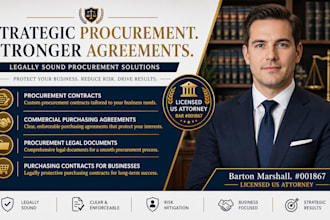 write professional procurement legal documents and vendor policies