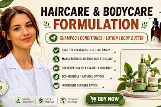 formulate natural haircare, shampoo formula,skincare, bodycare cosmetic products