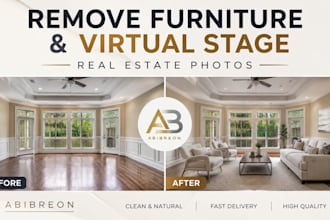 remove furniture and virtual stage real estate photos