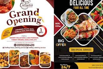 create event flyer, food promotional marketing flyer